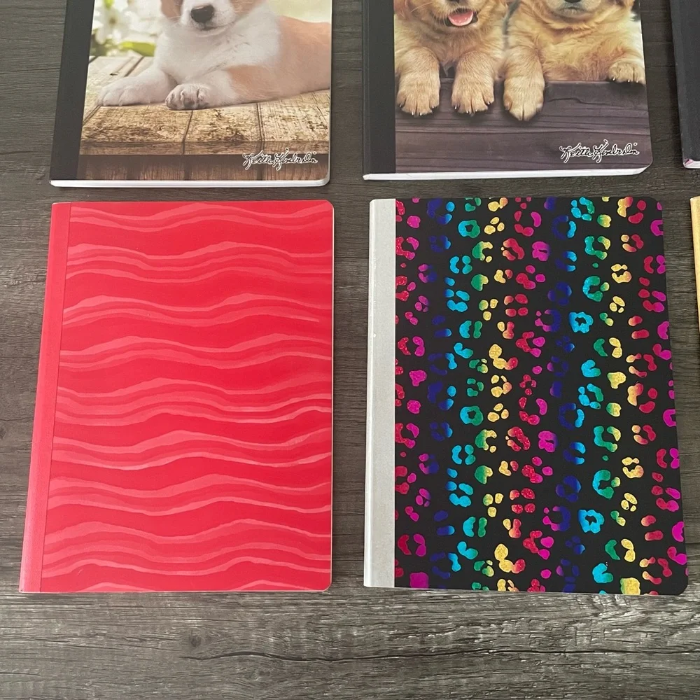 NWT Assorted Lot of Lined School Notebooks Puppies, Animal Print, Giraffe, Etc.